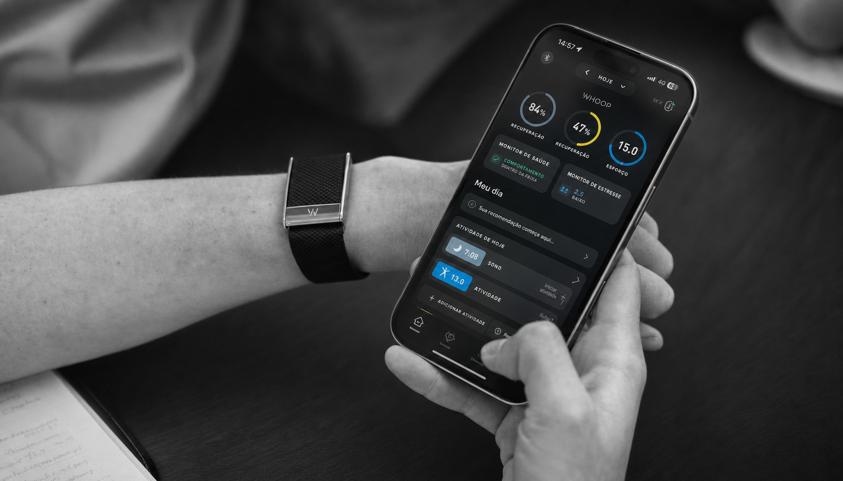 Dispositivo wearable e aplicativo com dados de saúde